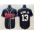 BlackjerseyAtlanta Braves #13 Ronald Acuna Jr Black  Cool Base Stitched Jersey