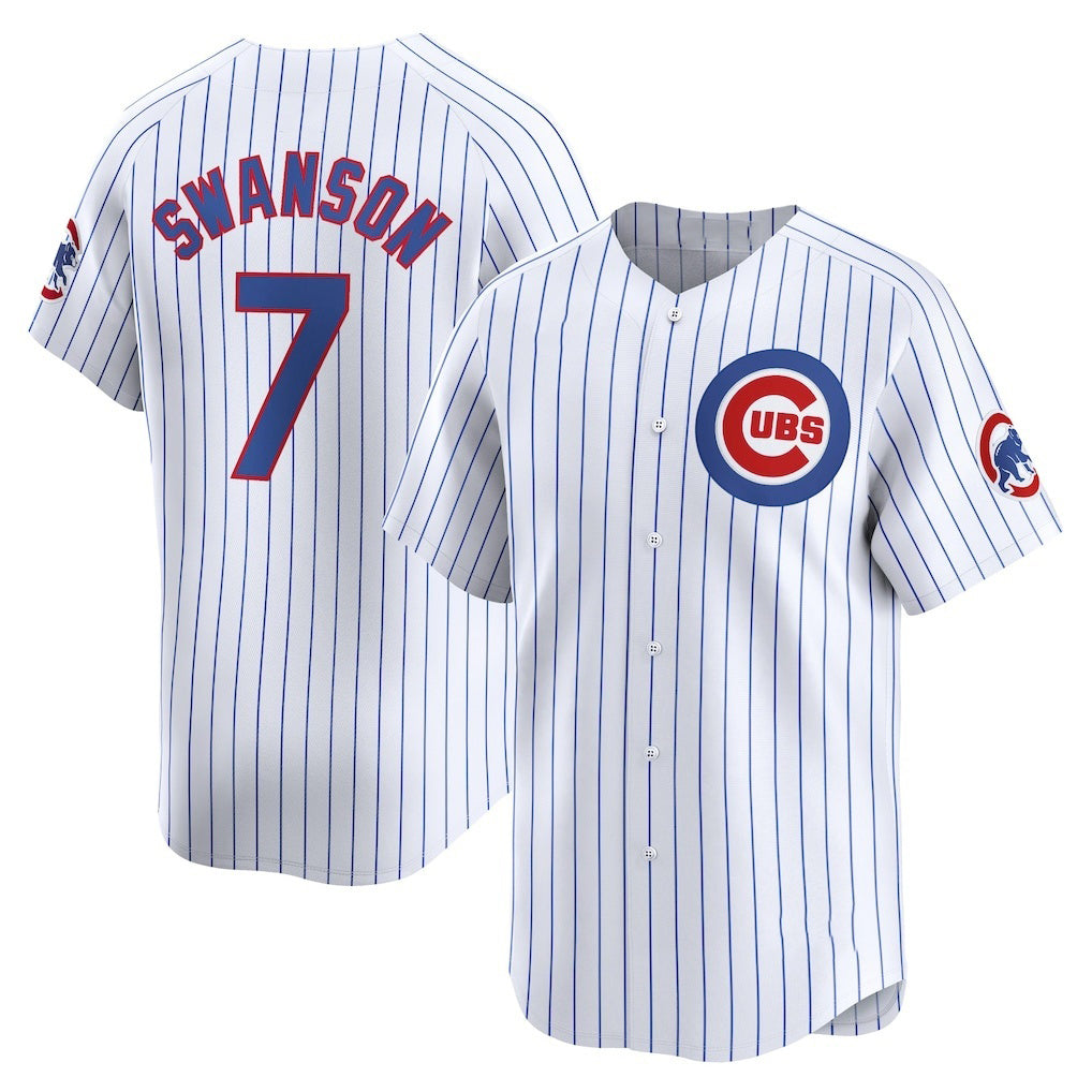 BlackjerseyChicago Cubs #7 Dansby Swanson White  Home Limited Player Jersey