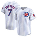 BlackjerseyChicago Cubs #7 Dansby Swanson White  Home Limited Player Jersey