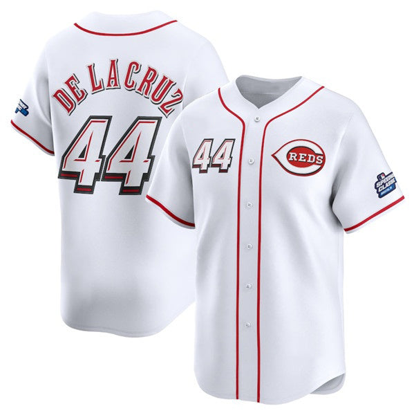 Blackjersey Cincinnati Reds #44 Elly De La Cruz White  2025 Speedway Classic Home Limited Stitched Jersey