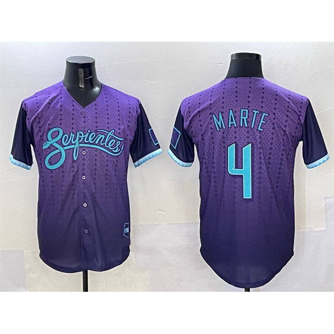 BlackjerseyArizona Diamondbacks #4 Ketel Marte Purple  2025 City Connect Limited Stitched Jersey
