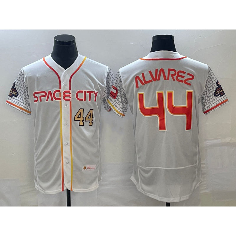 Blackjersey Houston Astros #44 Yordan Alvarez Number White  2023 City Connect Flex Base Stitched Jersey 3