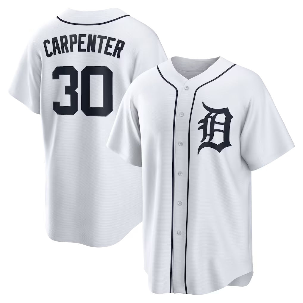 Blackjersey Detroit Tigers #30 Kerry Carpenter White  Home Replica Jersey