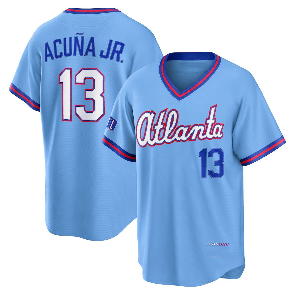BlackjerseyAtlanta Braves #13 Ronald Acu?a Jr. Powder Blue  2026 City Connect Stadium Jersey