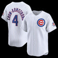 BlackjerseyChicago Cubs #4 Pete Crow-Armstrong White  150th Anniversary Limited Jersey