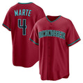 BlackjerseyArizona Diamondbacks #4 Ketel Marte Red  Alternate 2 Replica Jersey