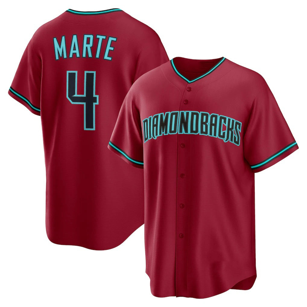 BlackjerseyArizona Diamondbacks #4 Ketel Marte Red  Alternate 2 Replica Jersey