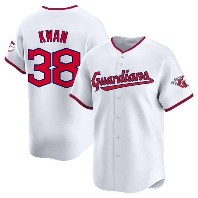 BlackjerseyCleveland Guardians #38 Steven Kwan White  Home Limited Stitched Jersey