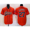 Blackjersey Houston Astros #27 Jose Altuve Orange  With Patch Cool Base Stitched Jersey