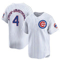 BlackjerseyChicago Cubs #4 Pete Crow-Armstrong White  Home Limited Stitched Jersey