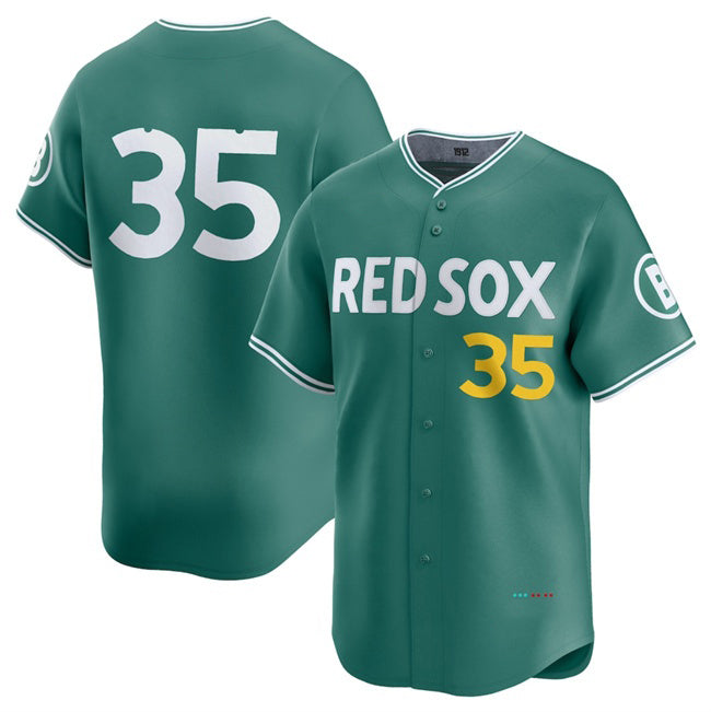BlackjerseyBoston Red Sox #35 Garrett Crochet Green  2025 City Connect Limited Stitched Jersey