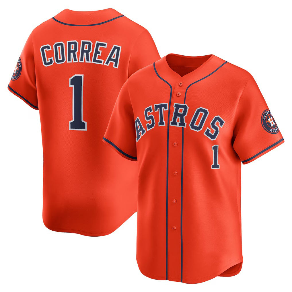 Blackjersey Houston Astros #1 Carlos Correa Orange  Alternate Limited Player Jersey