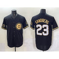 BlackjerseyChicago Cubs #23 Ryne Sandberg Black  Gold 'Ryne Sandberg Tribute' Vapor Limited V2 Stitched Jersey