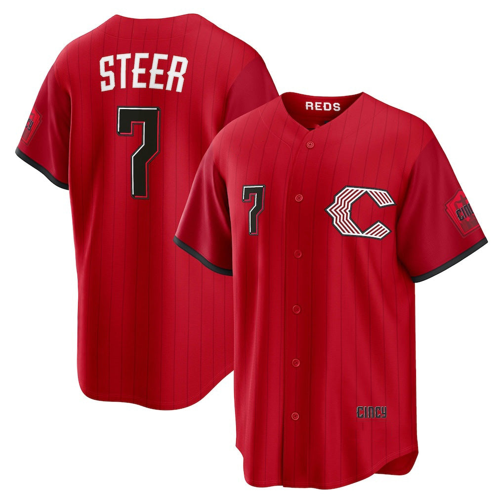 Blackjersey Cincinnati Reds #7 Spencer Steer Red  2026 City Connect Stadium Jersey