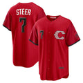 Blackjersey Cincinnati Reds #7 Spencer Steer Red  2026 City Connect Stadium Jersey