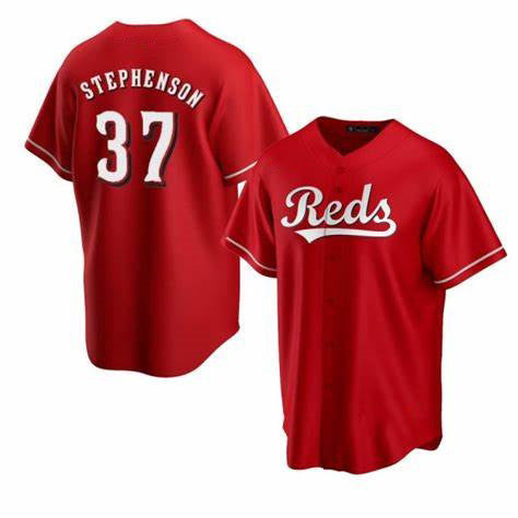 Blackjersey Cincinnati Reds #37 Tyler Stephenson Red  Cool Base Jersey