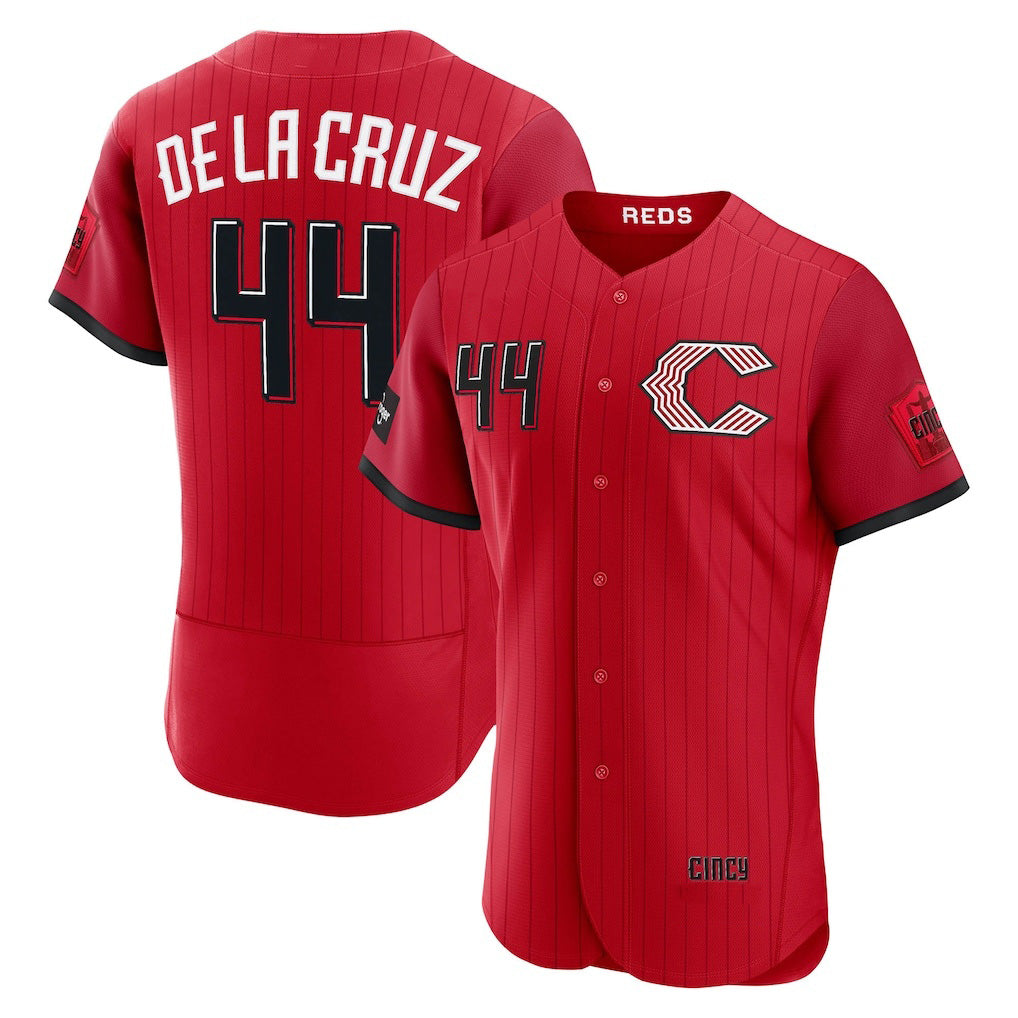Blackjersey Cincinnati Reds #44 Elly De La Cruz Red  2026 City Connect Authentic Sponsor Patch Jersey
