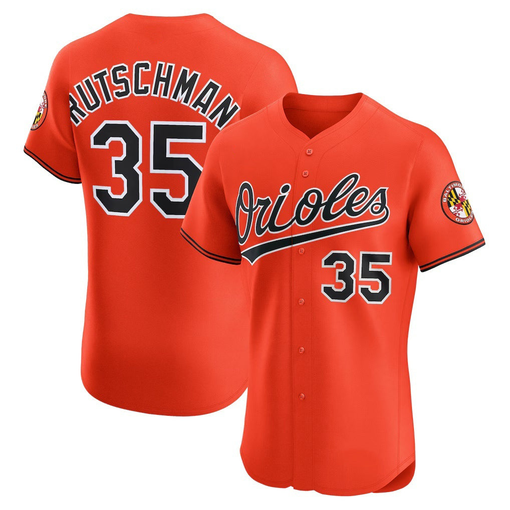 BlackjerseyBaltimore Orioles #35 Adley Rutschman Orange  Alternate 2 Elite Jersey