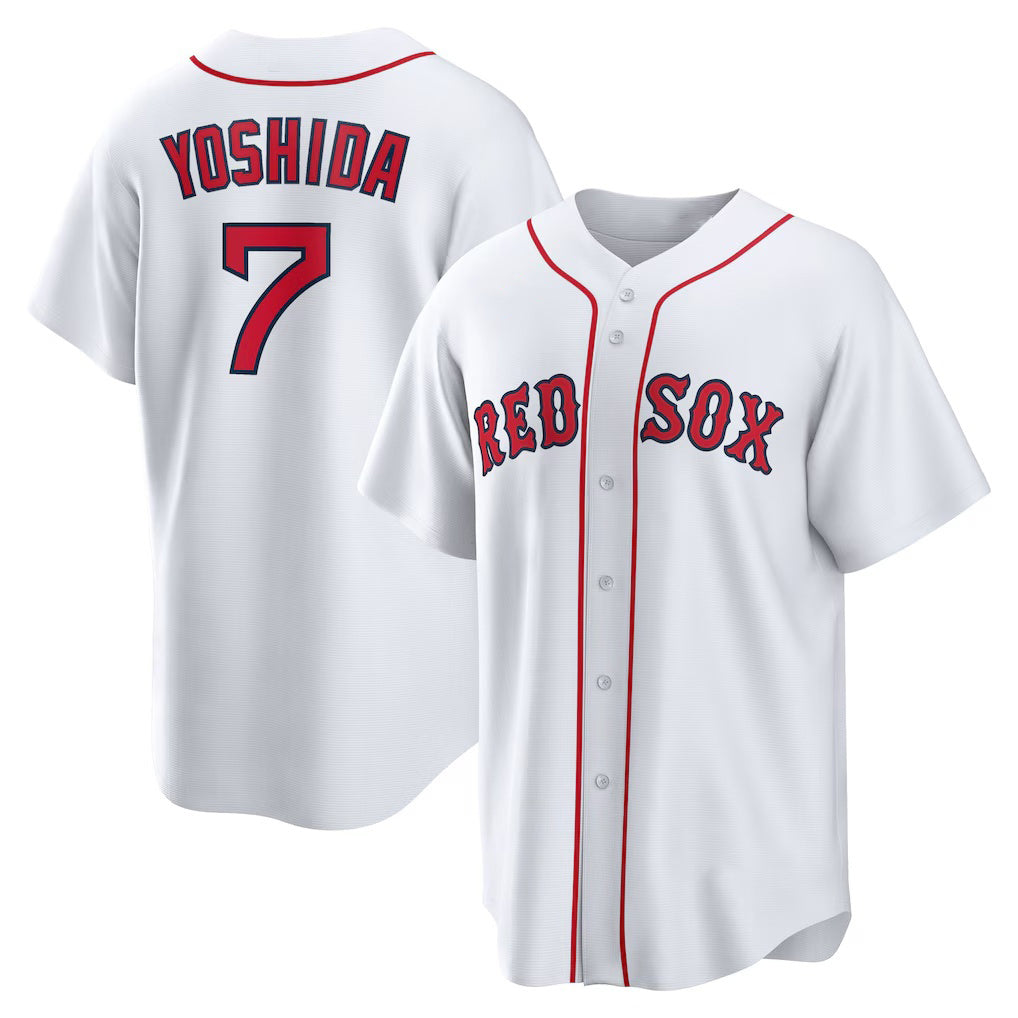 BlackjerseyBoston Red Sox #7 Masataka Yoshida White  Replica Player Jersey