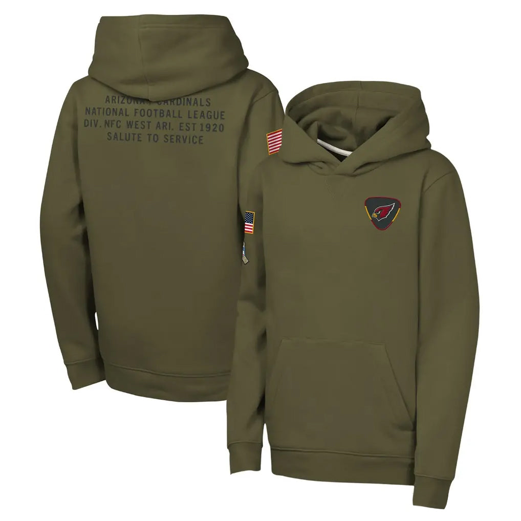 Blackjersey A.Cardinals Olive 2025 Salute to Service Fleece Hoodie Blank Player Stitched Jerseys