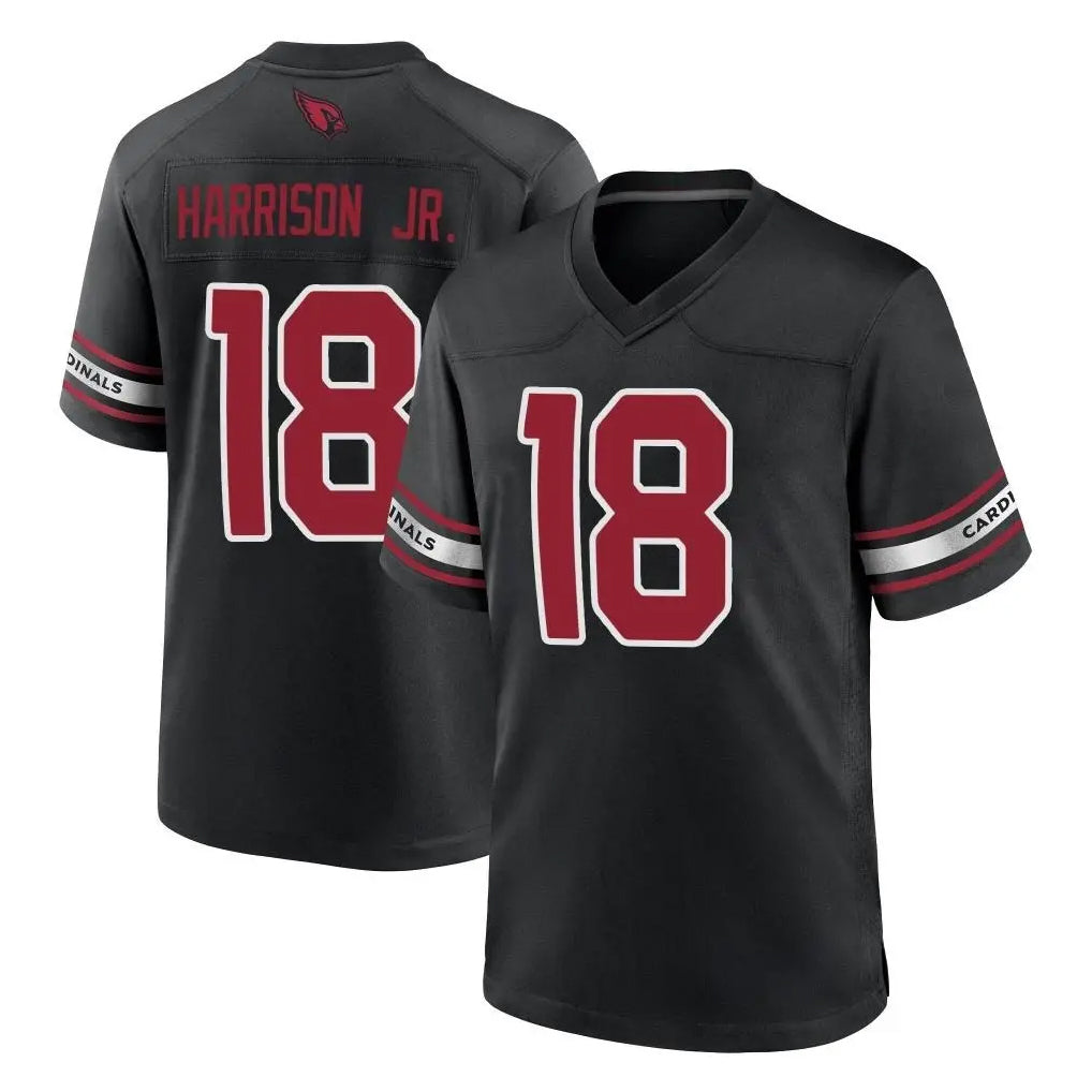Blackjersey A.Cardinals #18 Marvin Harrison Jr. Player Black Alternate Game Stitched Jerseys