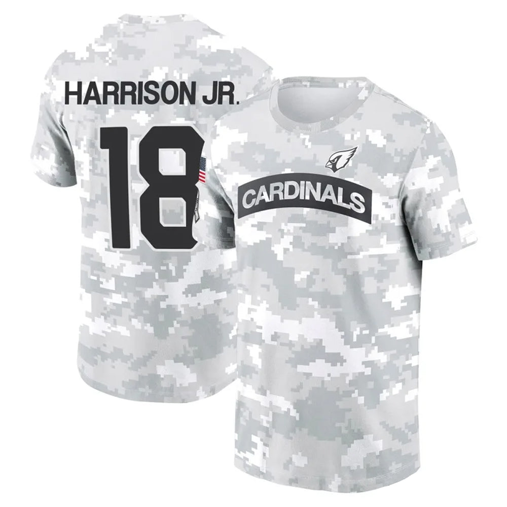Blackjersey A.Cardinals #18 Marvin Harrison Jr. Player Salute to Service Hoodies & T-Shirts Stitched Jerseys