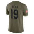 Blackjersey A.Cardinals #19 Carson Beck Player Olive Salute To Service Limited Home Game Stitched Jerseys