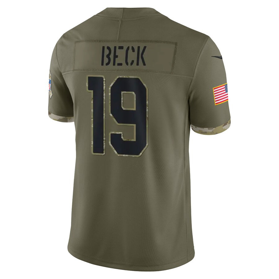 Blackjersey A.Cardinals #19 Carson Beck Player Olive Salute To Service Limited Home Game Stitched Jerseys