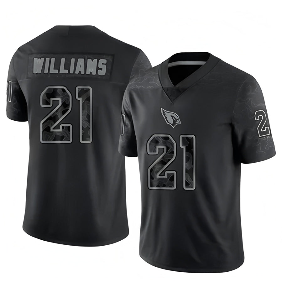 Blackjersey A.Cardinals #21 Garrett Williams Player Black RFLCTV Limited Stitched Jerseys