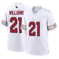 Blackjersey A.Cardinals #21 Garrett Williams Player White Home Game Stitched Jerseys