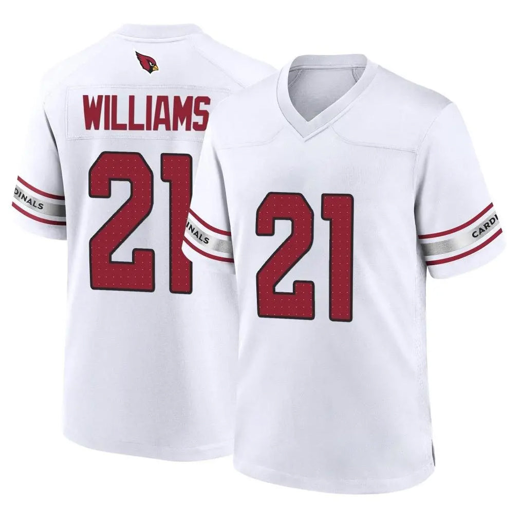 Blackjersey A.Cardinals #21 Garrett Williams Player White Home Game Stitched Jerseys
