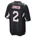Blackjersey A.Cardinals #2 Will Johnson Player Black Home Game Stitched Jerseys