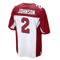 Blackjersey A.Cardinals #2 Will Johnson Player White Cardinal Home Game Stitched Jerseys