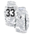 Blackjersey A.Cardinals #33 Trey Benson Player Arctic Camo Salute to Service Hoodies Stitched Jerseys
