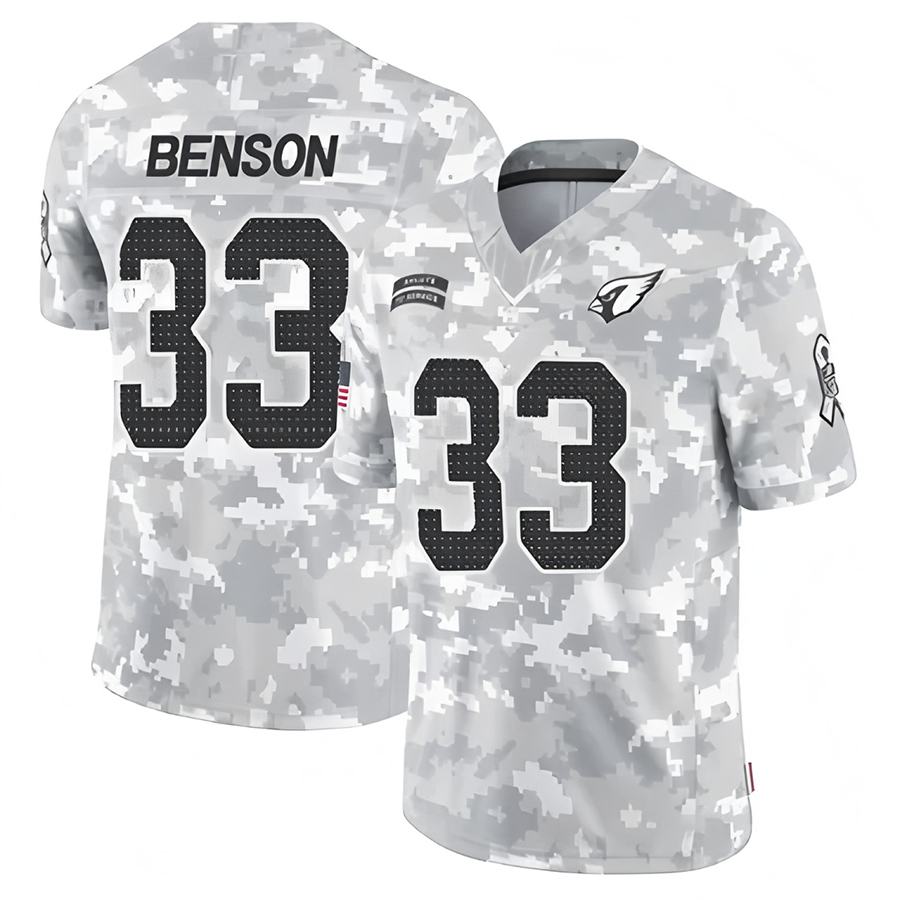 Blackjersey A.Cardinals #33 Trey Benson Player Camo Salute to Service Limited Stitched Jerseys