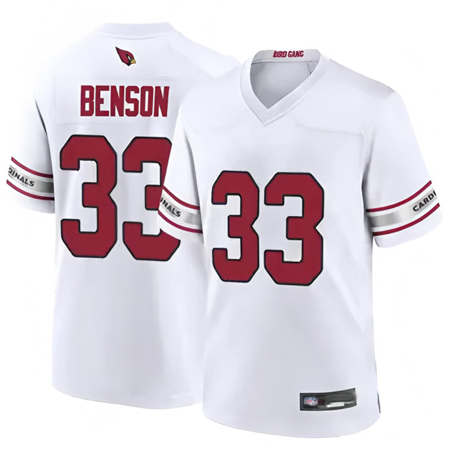 Blackjersey A.Cardinals #33 Trey Benson Player White Game Home Stitched Jerseys
