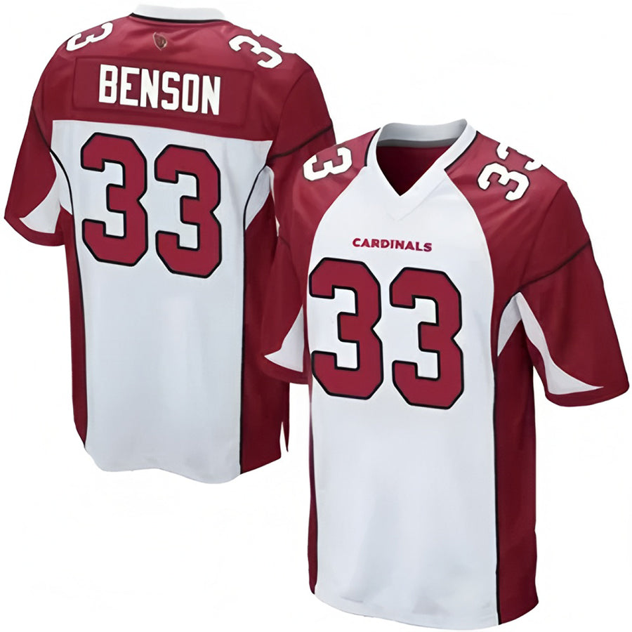 Blackjersey A.Cardinals #33 Trey Benson Player White Home Game Stitched Jerseys