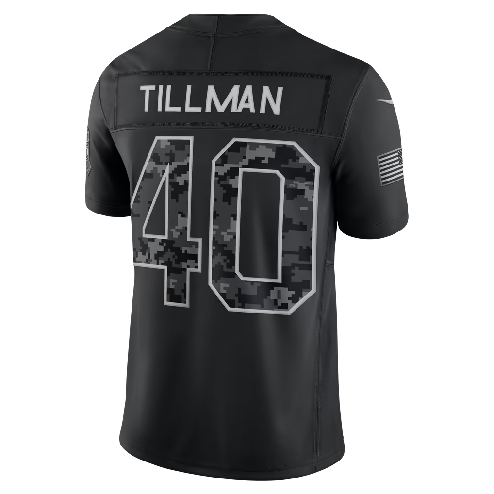 Blackjersey A.Cardinals #40 Pat Tillman Black 2026 Salute to Service Retired Player Stitched Limited Jersey