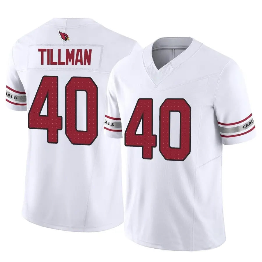 Blackjersey A.Cardinals #40 Pat Tillman Player White Game Road Stitched Jerseys