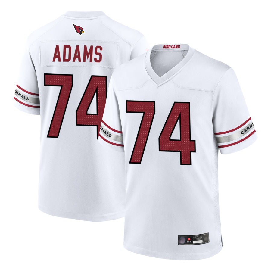 Blackjersey A.Cardinals #74 Isaiah Adams Player White Home Game Stitched Jerseys
