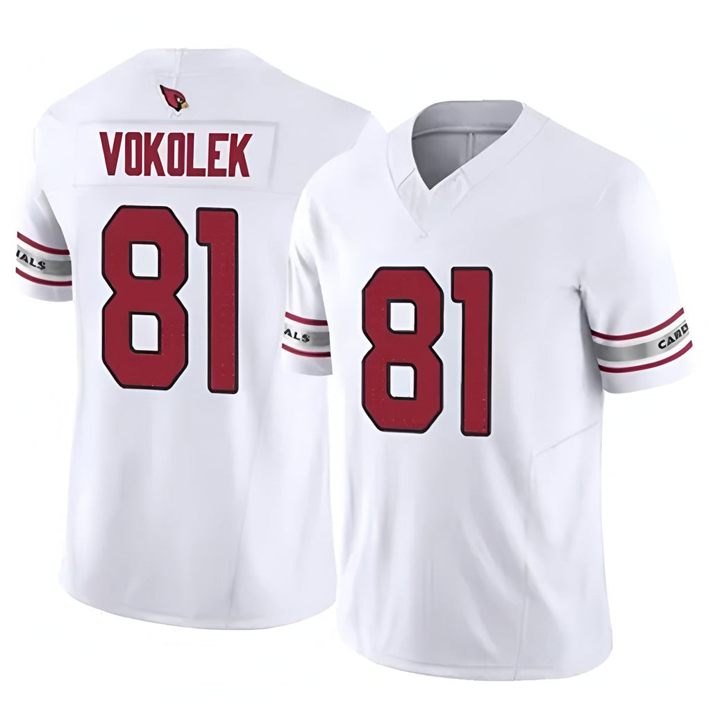 Blackjersey A.Cardinals #81 Travis Vokolek Player White Home Game Stitched Jerseys