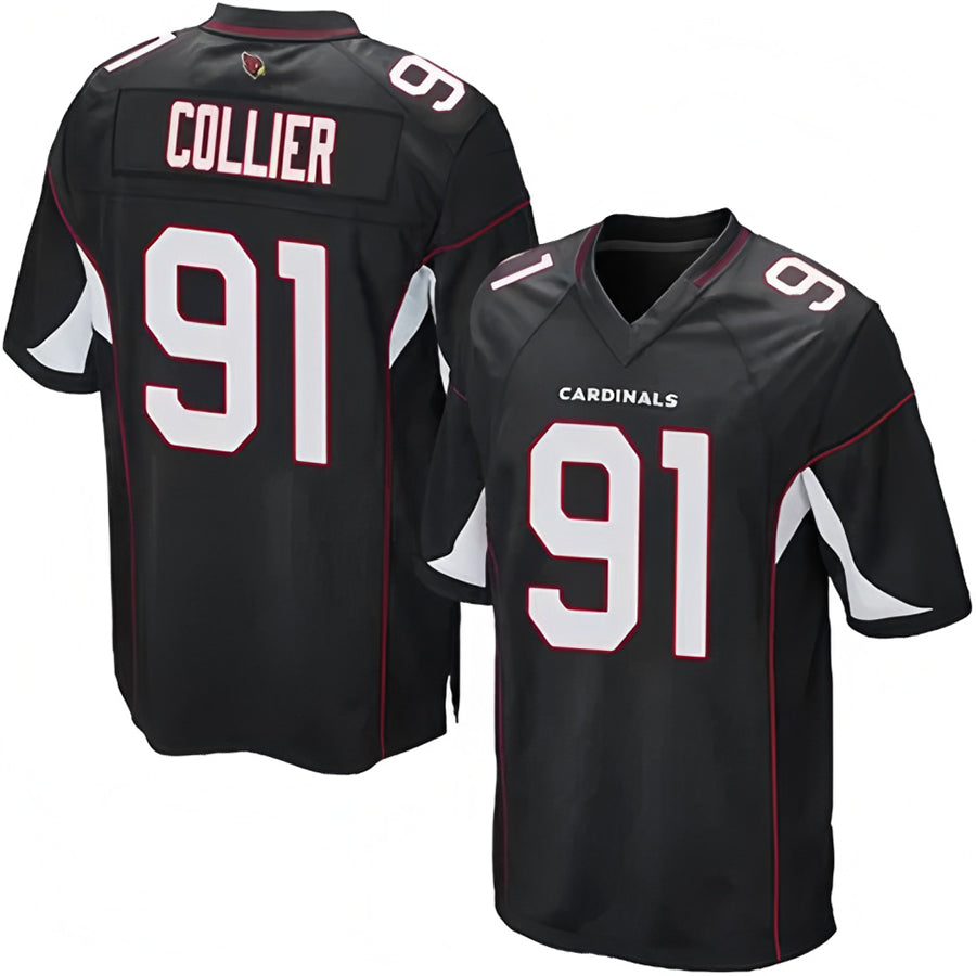 Blackjersey A.Cardinals #91 L.J. Collier Player Black Game Stitched Jerseys