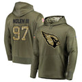 Blackjersey A.Cardinals #97 Walter Nolen Player Olive Salute to Service Limited Hoodies Stitched Jerseys