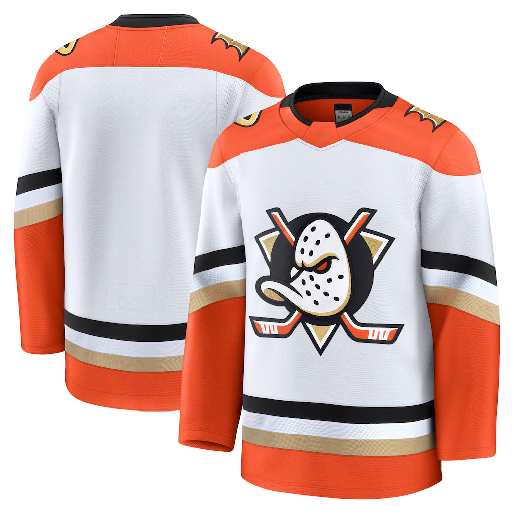 Blackjersey A.Ducks White Away Premium Jerseys