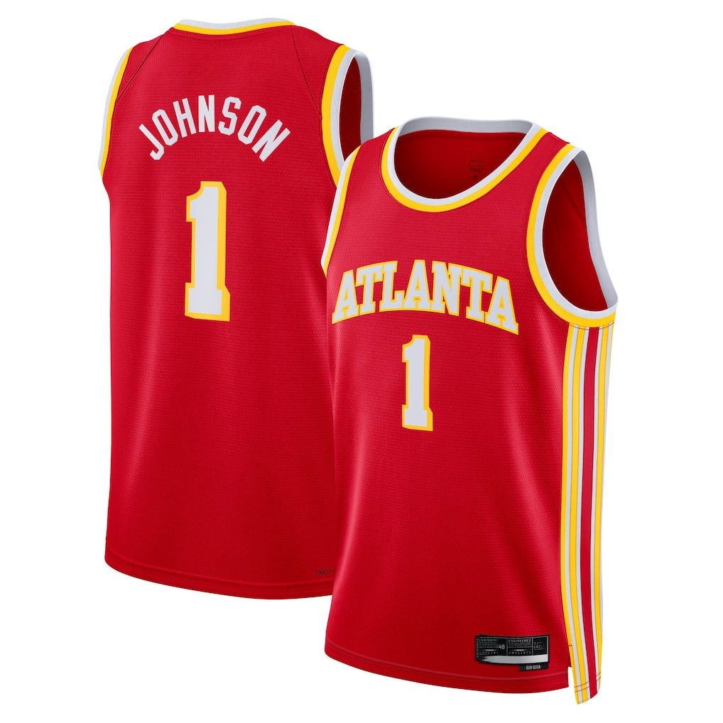 Blackjersey A.Hawks #1 Jalen Johnson Red Swingman Jerseys - Icon Edition