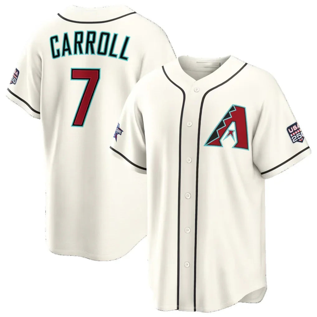 A.Diamondbacks #7 Corbin Carroll 2026 All-Star Game Cream Blackjersey Replica Baseball Stitched Jerseys