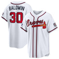 A.Braves #30 Drake Baldwin 2026 All-Star Game White Blackjersey Replica Baseball Stitched Jerseys
