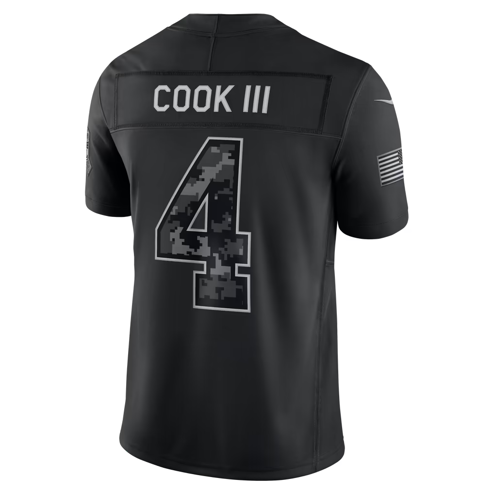 Blackjersey  B.Bills #4 James Cook III Black 2026 Salute to Service Stitched Limited Jersey