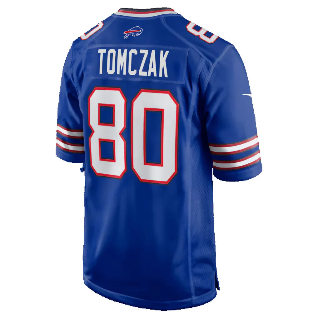 B.Bills #80 Max Tomczak Royal Blackjersey Team Game Stitched Jerseys