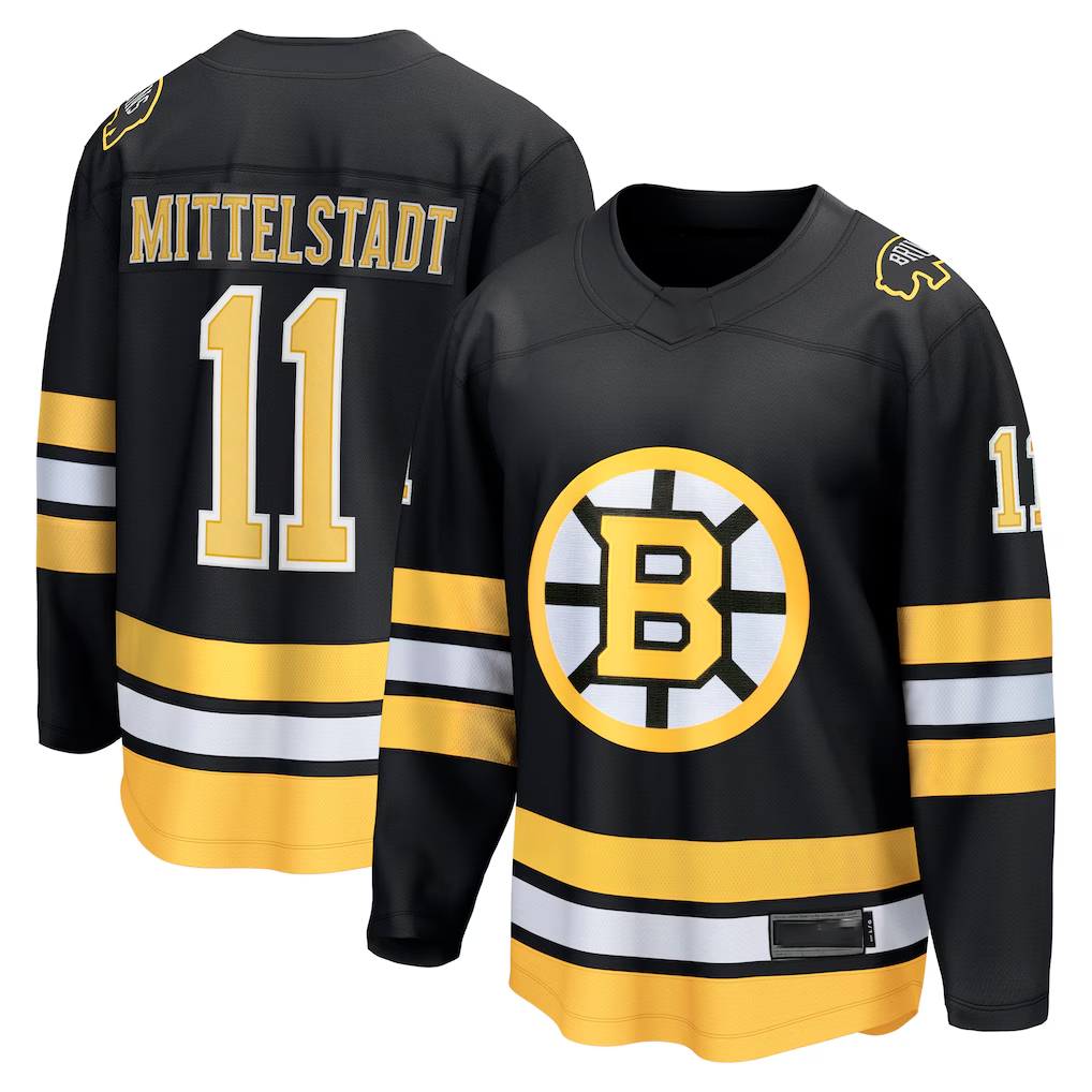 Blackjersey B.Bruins #11 Casey Mittelstadt Black Home Breakaway Player Stitched Jerseys